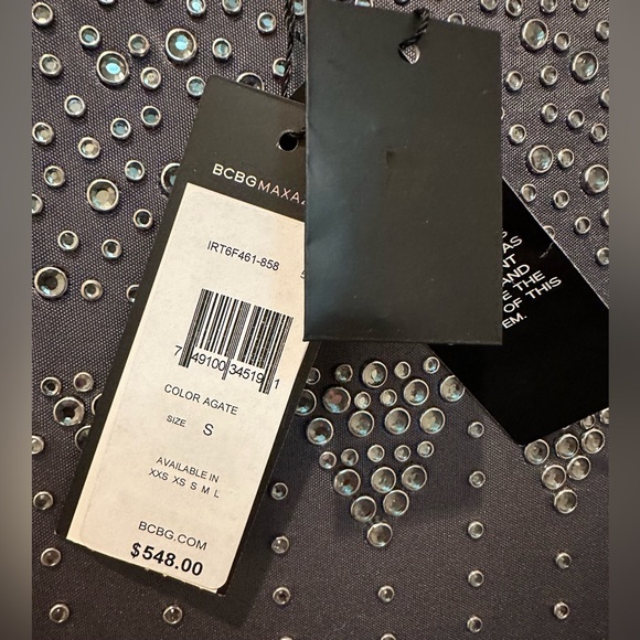 NWT Sleeveless BCBGMaxAzria Agate Lyris Beaded Cocktail Dress - Picture 5 of 7